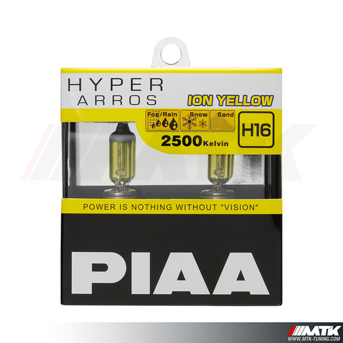 Ampoules PIAA HYPER ARROS Jaune H16 - 2500K